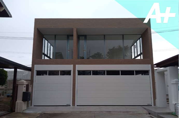 Hormann garage door with one row of glazing